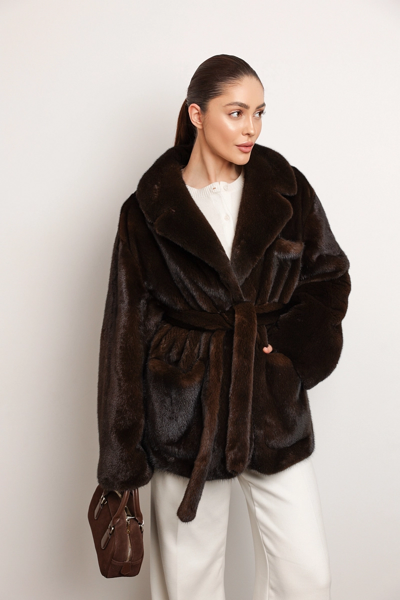 Норковая шуба жакет шоколад 