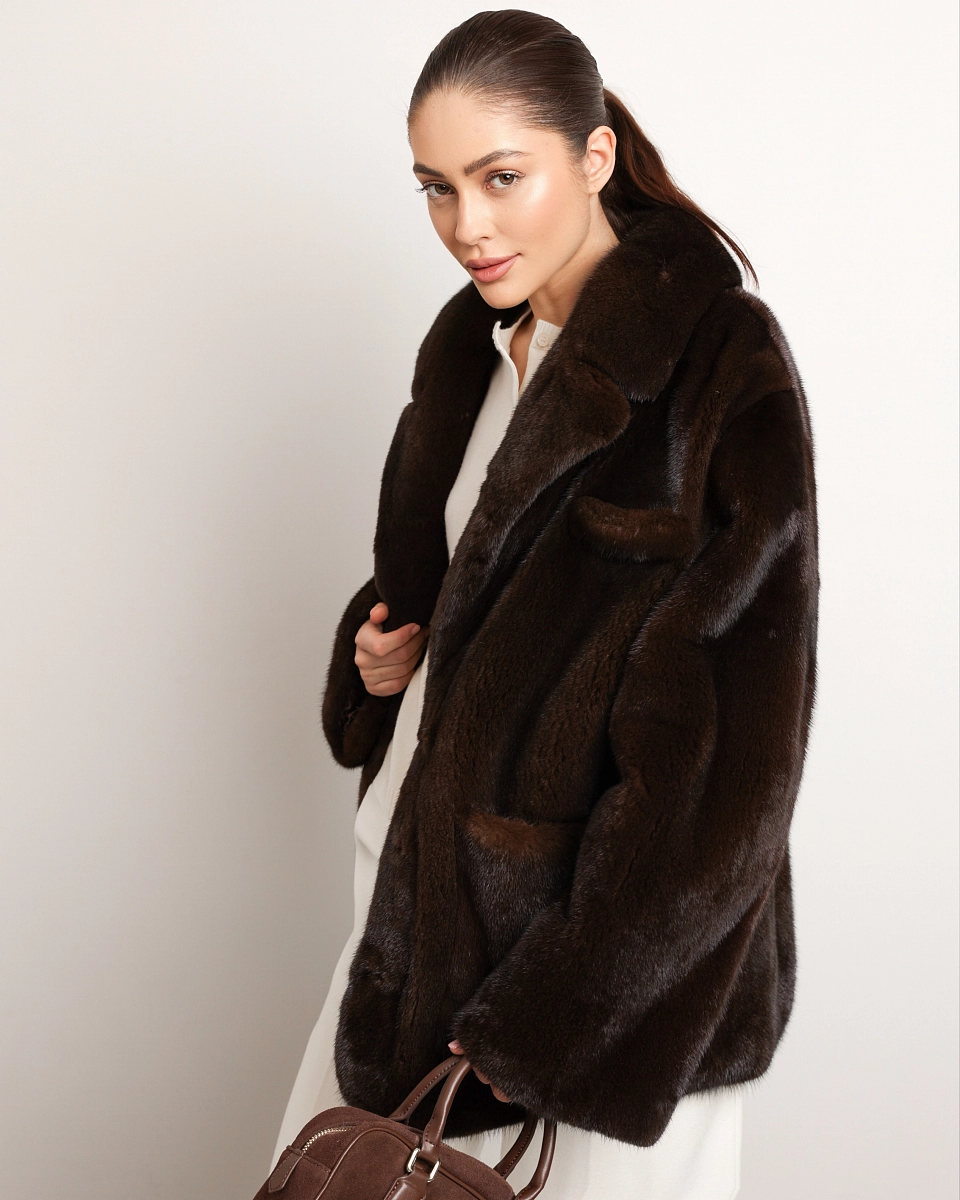 Норковая шуба жакет шоколад 