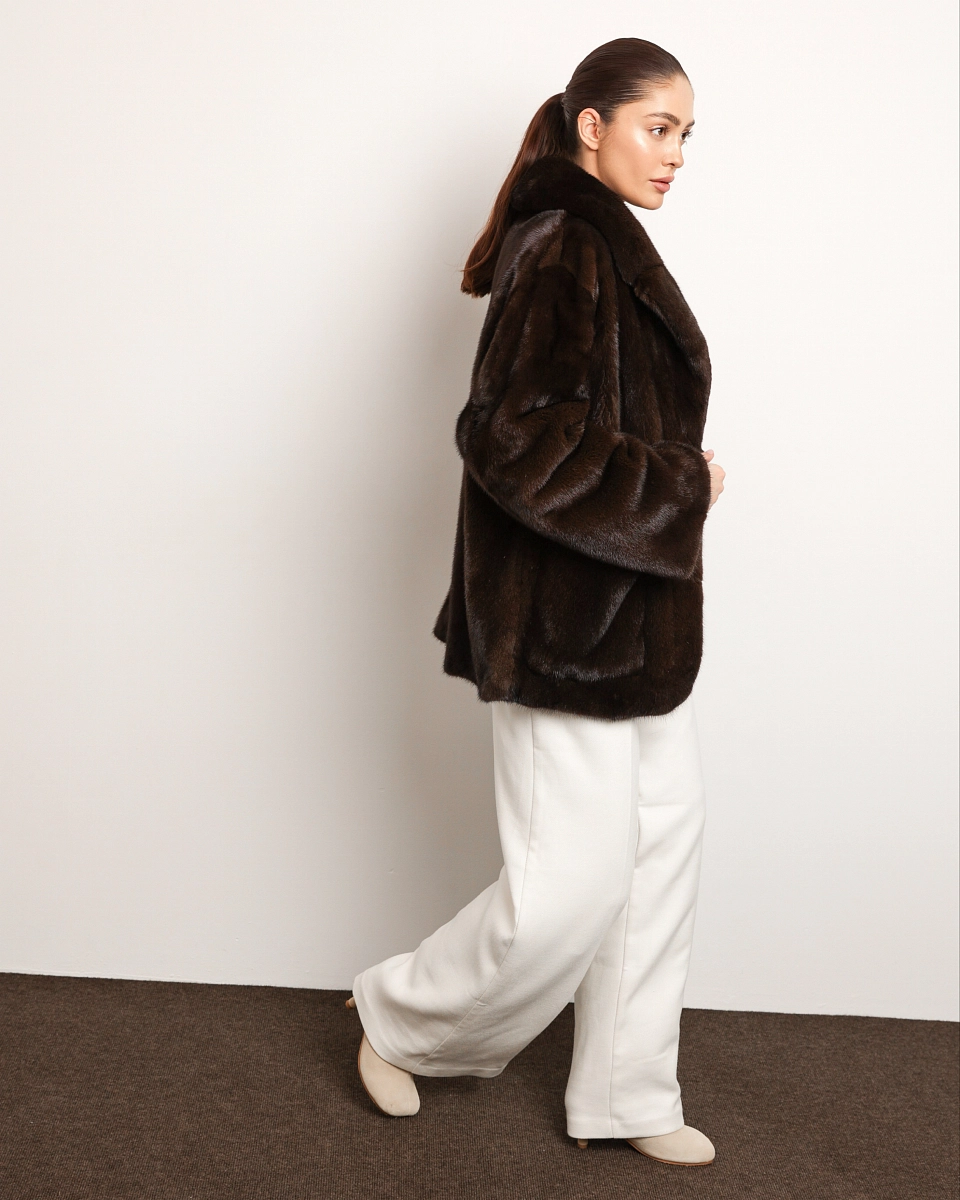 Норковая шуба жакет шоколад 