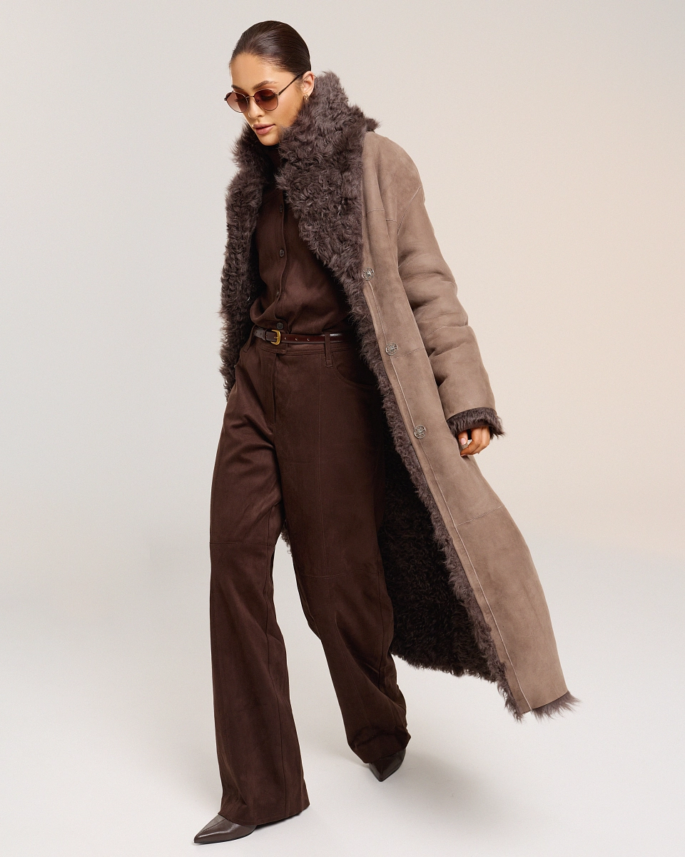 Двусторонняя шуба дубленка из овчины 