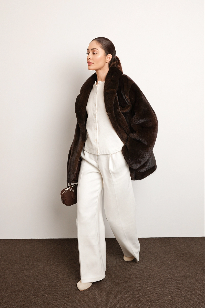 Норковая шуба жакет шоколад 