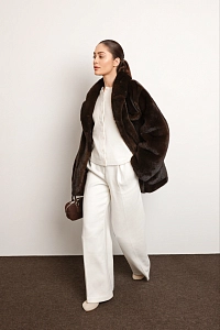 Норковая шуба жакет шоколад 