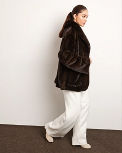 Норковая шуба жакет шоколад 