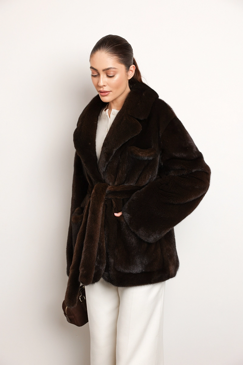 Норковая шуба жакет шоколад 